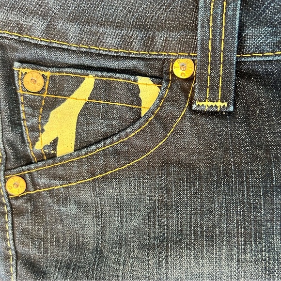 True Religion Women’s Painted Flap Pocket Western Low Rise Boot Cut Jeans 29 - Picture 7 of 10